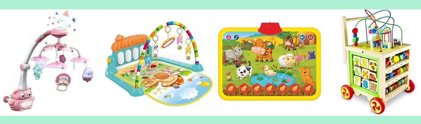Igračke za bebe po mesecima 0-12m  (PRVE IGRAČKE ZA BEBU)