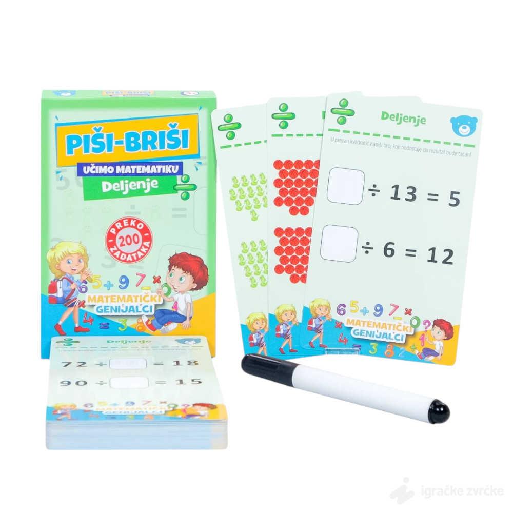 Edukativne kartice piši-briši DELJENJE