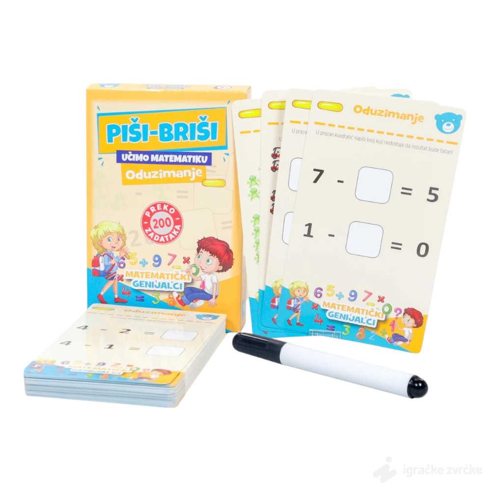 Edukativne kartice piši-briši ODUZIMANJE 