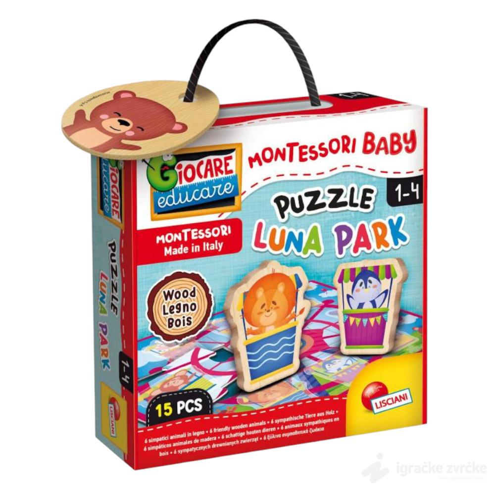 MONTESORI BABY Drvena slagalica LUNA PARK