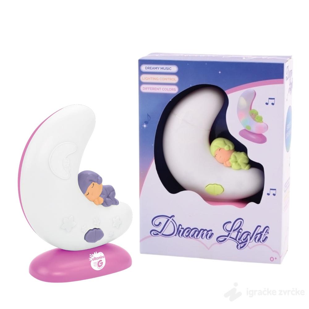 Noćno svetlo za bebe MESEC - ROZE