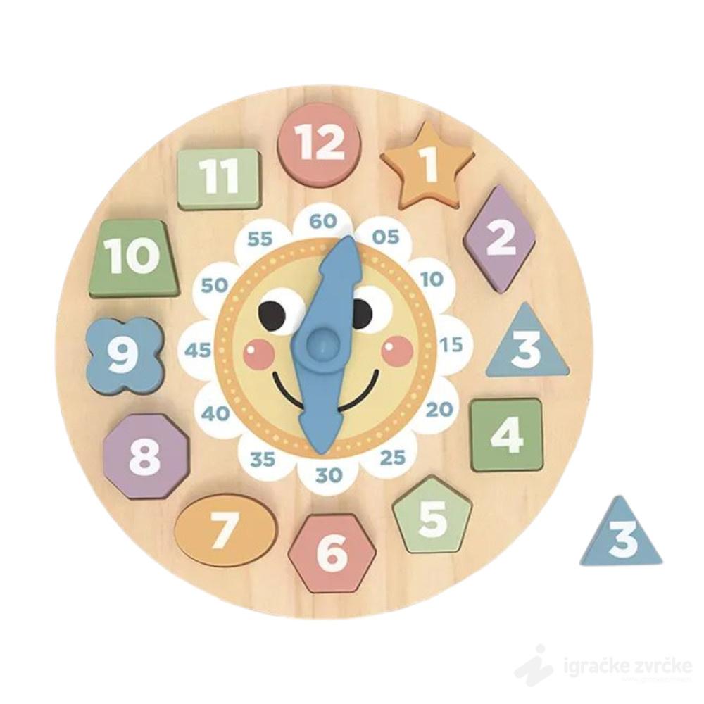 Tooky Toy Drveni sat uklapalica SUNCE